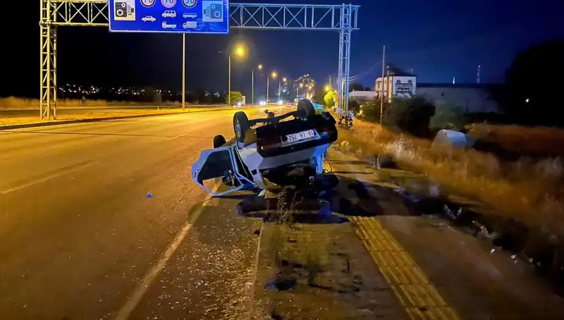 TIR ile Otomobil Çarpıştı! Takla Atan Araçta Bir Yaralı